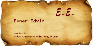 Exner Edvin névjegykártya